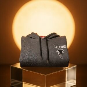 Embroider Falcons Gray Hoodie with Red Lining